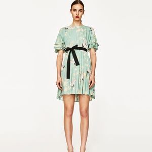 ZARA SS17 HERON PRINT FLOWING DRESS